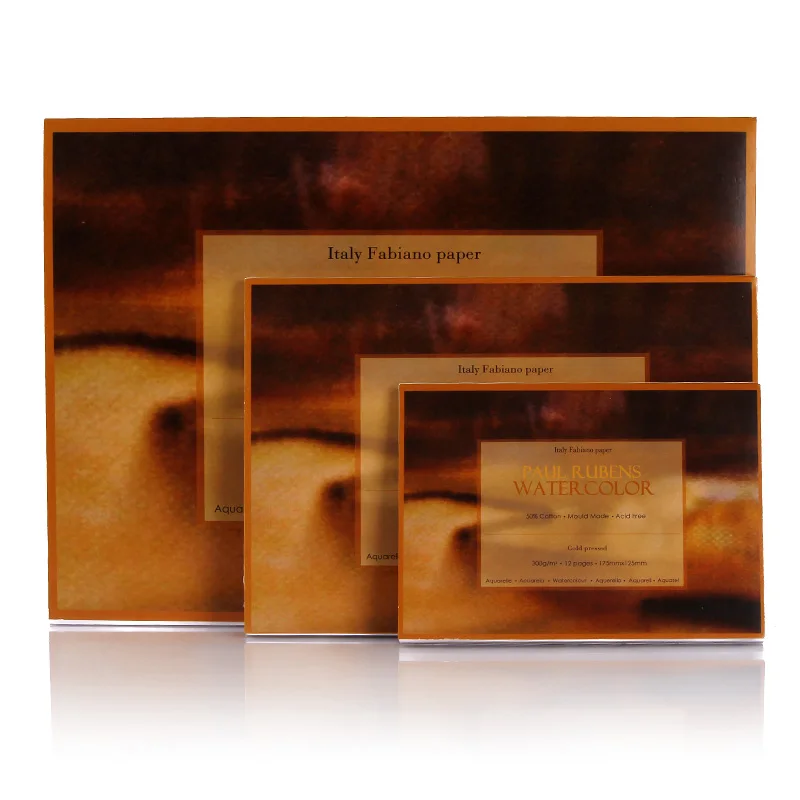 

Free shipping Rubens 25*17.5cm/12pages texture painting watercolor double-sided single-sided sealing glue