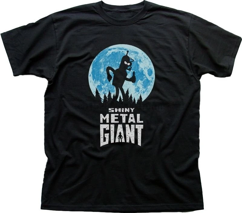 

Summer Style Fashion Futarama The Iron Giant Bender Robot printed cotton t-shirt 9736 Brand Clothing Hip-Hop Top
