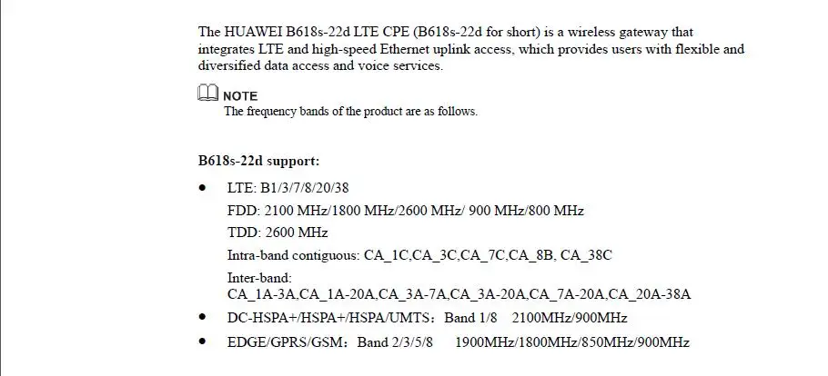 Huawei B618s-22d LTE Cat11 Беспроводной шлюз