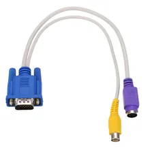 Sub-D VGA to RCA S-Video Adapter 15-Pin VGA Male to RCA Female Plug Composite HD Audio AV TV Out Converter Adapter Video Cable black 1 5m 5ft audio video av stereo composite adapter cable for sega genesis md