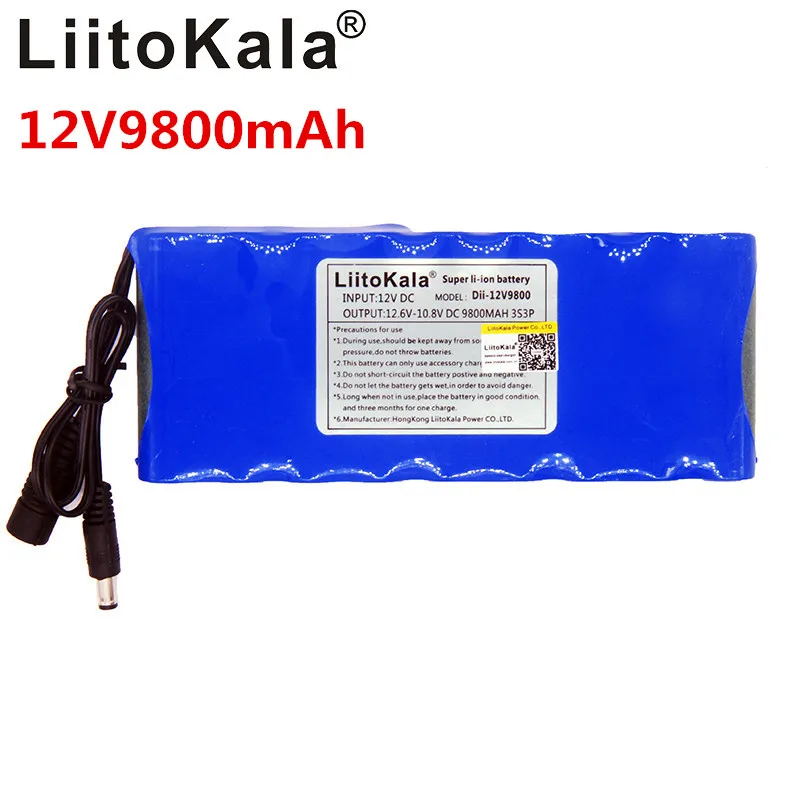 Liitokala 12v 9800 mAh литиевая аккумуляторная батарея 3S3P Конденсатор DC монитор камеры CCTV