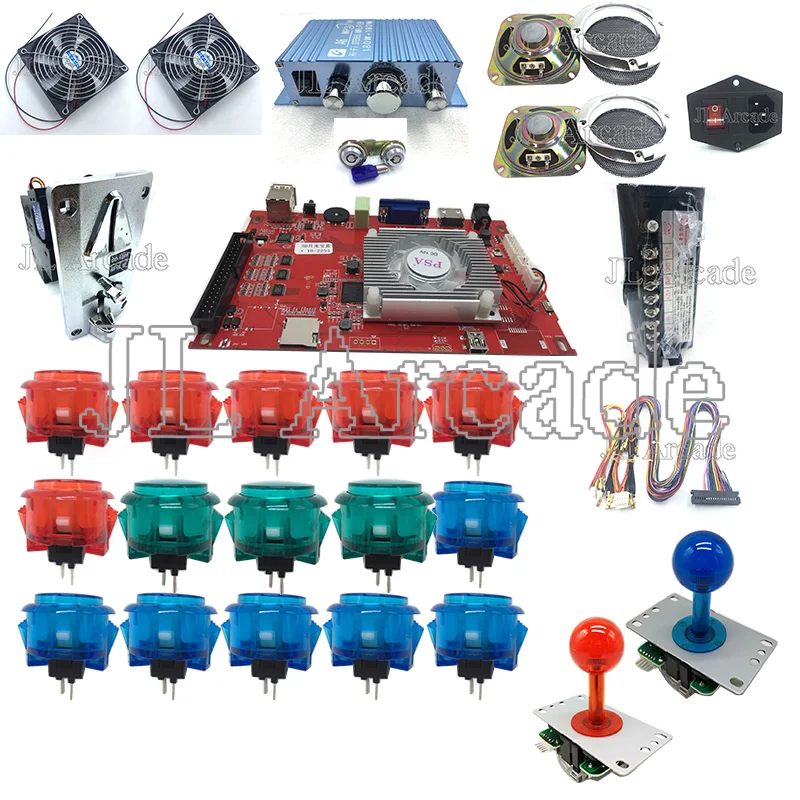 

3D 2Player DIY Arcade Console Kit Pandora 2263 in 1 game board 5Pin joystick No LED Copy SANWA Clear Push Button for Mach