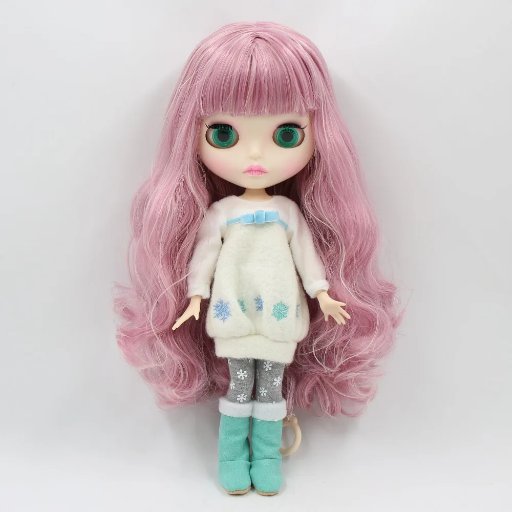 アリアナ–プレミアム Custom Neo Blythe ピンクの髪、白い肌、マットなふくれっ面の人形 2