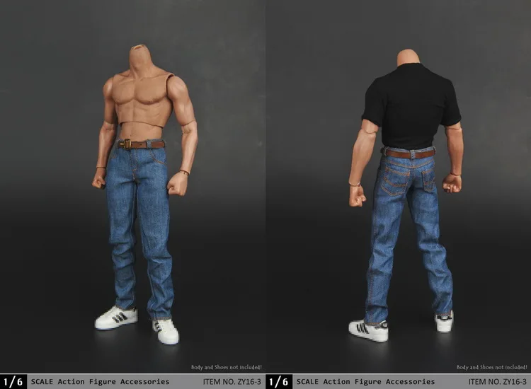 Мужская фигурка в масштабе 1:6 аксессуар для одежды футболка + джинсовый костюм