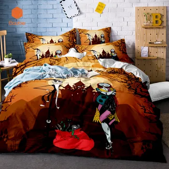 

3D Skull Halloween series Beauty Soft bedding sets Comfortable Duvet Cover With Pillowcases Queen King Size Bed Covers SJ132