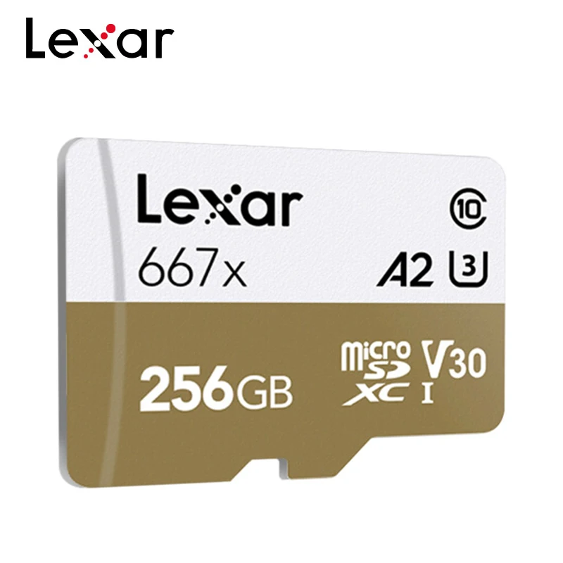 

Genuine Lexar Professional 667x Micro SD Card 128GB 256GB TF Card A2 Class 10 V30 U3 MicroSDXC Memory Card for cellphone