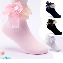 Toddler baby girls princess bowknot sock kids lace ruffle ankle socks lov F/_US
