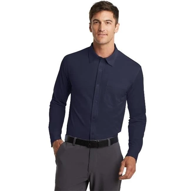 Port Authority K570 Dimension Knit Dress Shirt Dark Navy - Small