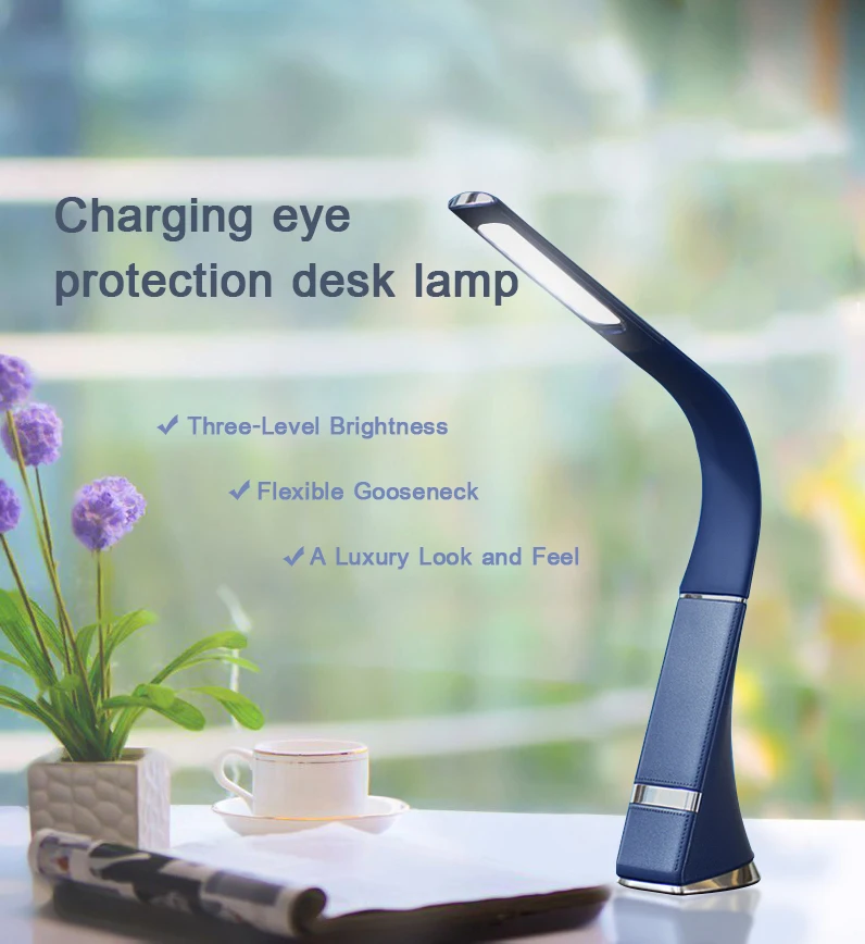 Woodpow Eyes защита от USB перезаряжаемая Светодиодная настольная лампа с регулируемой яркостью Гибкая Настольная лампа сенсорный выключатель 3 режима для обучения работе в офисе