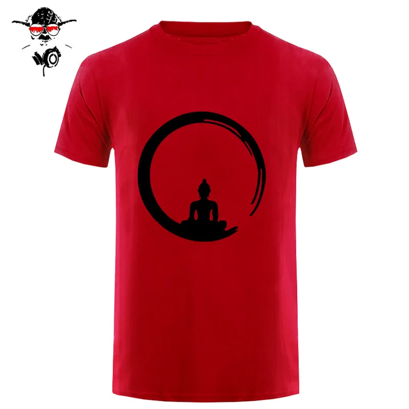 С коротким рукавом пользовательские дзен медитация Будда Футболка мужская гик его и ее дна футболки - Цвет: 29