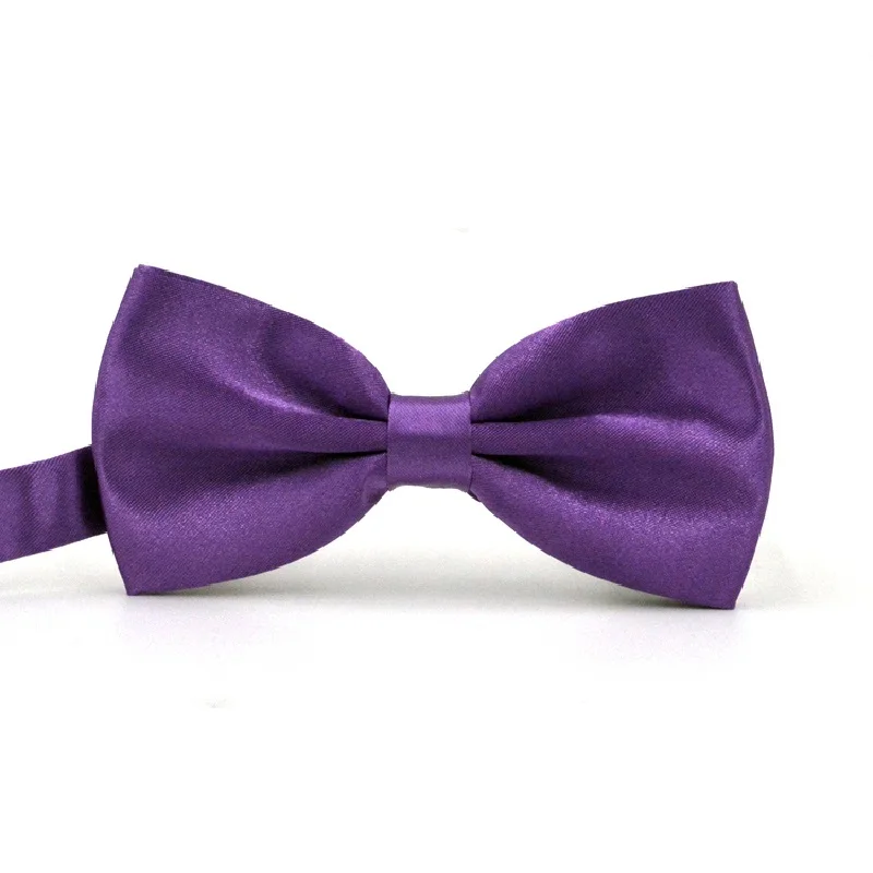 Бордовые галстуки-бабочки для мужчин, модная рубашка, галстук-бабочка для свадьбы, однотонный галстук из полиэстера с бабочками, Свадебный галстук на шею - Цвет: Сливовый