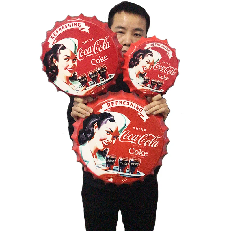 

Wall Decorations Retro Tin Metal Beer Bottle Caps Sign Poster Plaque Bar Pub Club Wall Decor 10*10*1&22*22*3&29*29*3&35*35*4CM