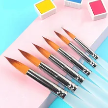 Нейлоновая краска для волос, акварель гуашь, набор кистей, ручка, профессиональная Студенческая художественная живопись, специальный наконечник, круглая головка, акриловая краска для начинающих, 6 шт