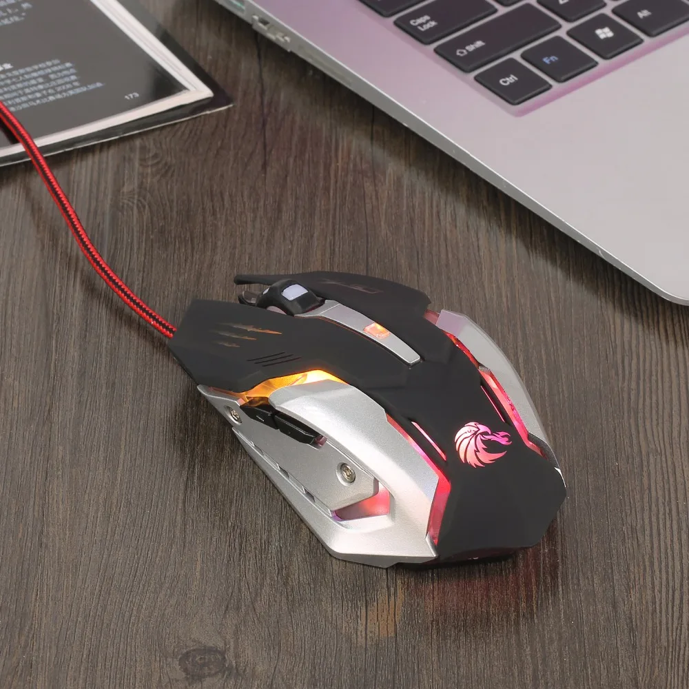

Wired USB Optical Gaming Mouse Ergonomic design with 7color backlit 6button for pc Computer Laptop mouse for women men