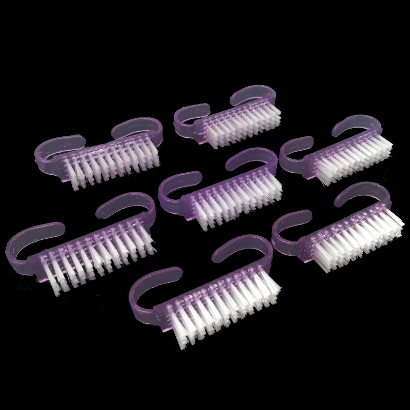 

50 Pieces Cleaning Nail Brush Tools File Nail Art Care Manicure Pedicure Soft Remove Dust Small Angle Clean Acrylic Brush Purple