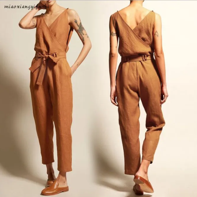 Celmia Summer Plus Size Vintage Women Jumpsuit 2019 Romper Casual Sleeveless Celmia Summer Plus Size Vintage Women Jumpsuit 2019 Romper Casual Sleeveless