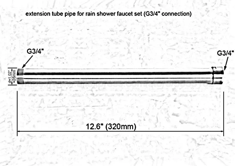 320mm Extension Tube Pijp Staaf Set Voor Regendouche Kraan Set (G3/4 