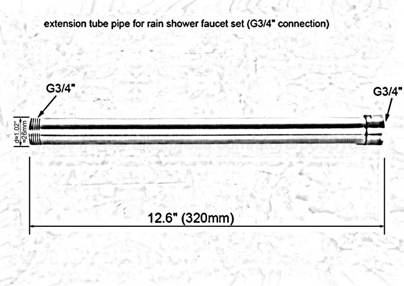 320mm Extension Tube Pipe Rod Set For Rain Shower Faucet Set (G3/4" connection) Vintage Antique Brass Bathroom accessory zba701