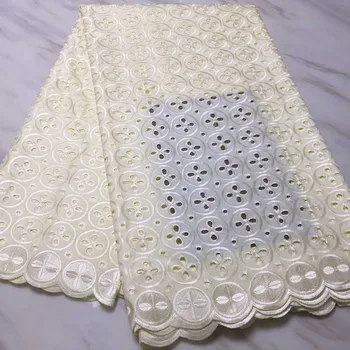

Beige Color Latest Design 2018 African Dry Lace High Quality Swiss Voile Cotton Lace French Mesh Lace Nigeria Fabric for Wedding