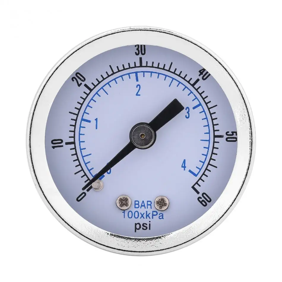 Вакуумный пресс метр BSPT 0 60PSI 4 бар 1/8 дюйма манометр воздушный измерительный
