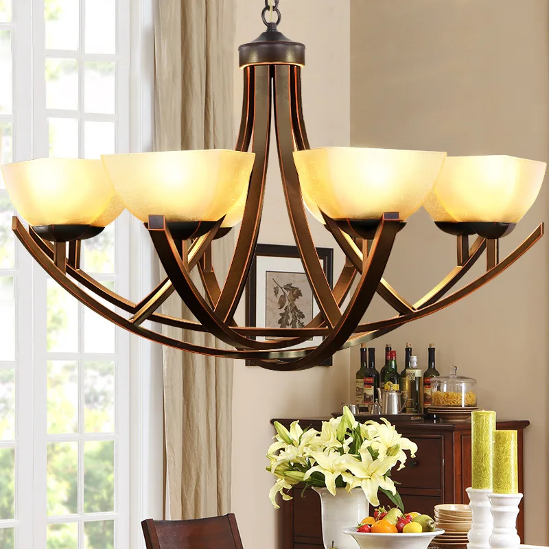 

Factory direct American country chandelier living room bedroom Iron Chandelier Home Place Hotel Restaurant lamps