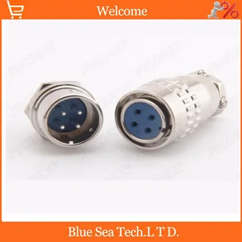 

4 Pin 16mm Male & Female mic circular connector kit XS16-4P Socket+Plug,Aviation plug interface,circular connector
