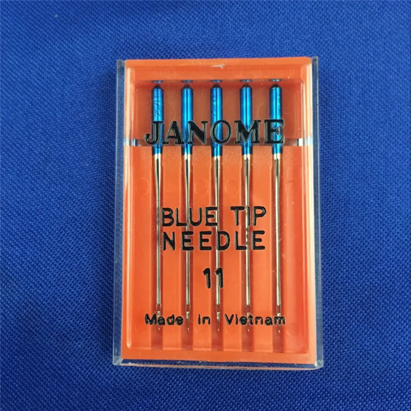 

1 set 5 pcs janome blue head needle size 11 knitting fabric elastic fabric to prevent jump AA7386