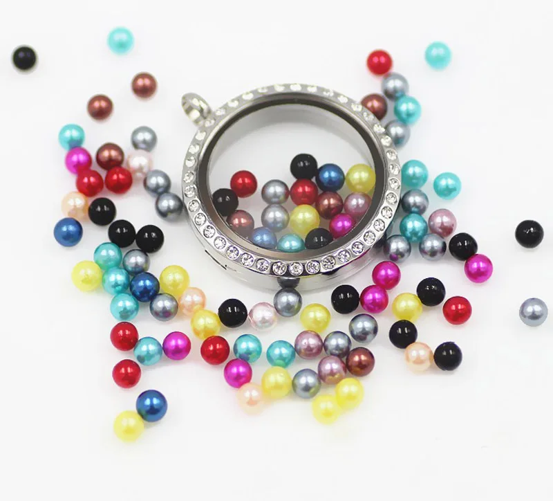 Free Shipping, 100pcs Pearl Beads floating charms fit floating lockets