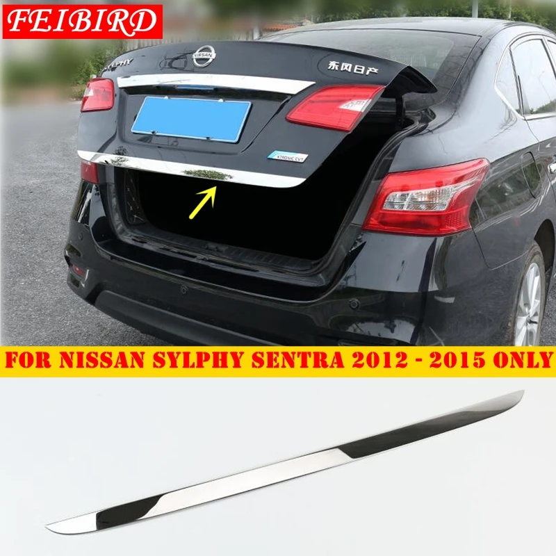 

Accessories For Nissan Sylphy Sentra 2012 2013 2014 2015 Stainless Steel Bright Silver Rear Trunk Boot Tailgate Lid Cover Trim