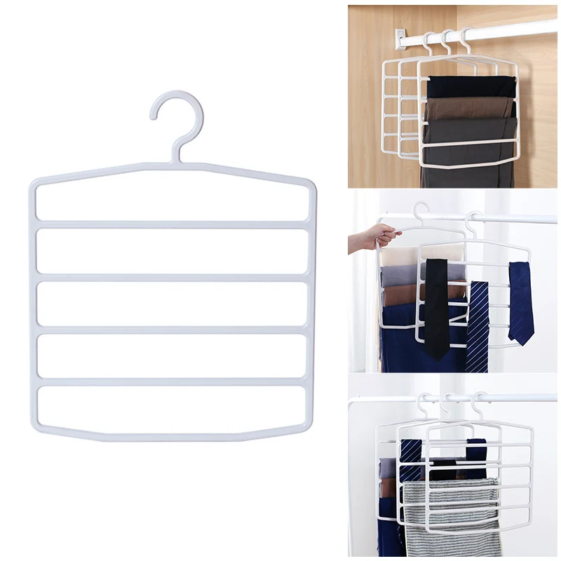 1 шт. пластиковая вешалка для брюк Многослойные Экономия пространства Подставка для одежды для шкафа MYDING