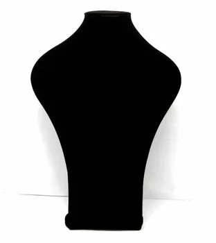 

Free Shipping 1Piece Black Velvet Necklace Display Bust Stand 40cm High