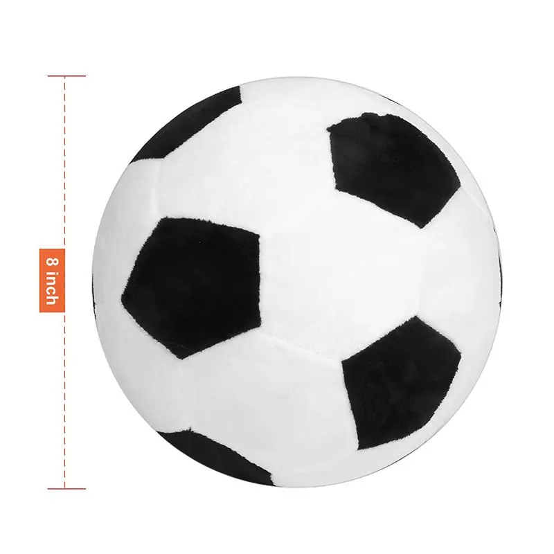 Футбольный спортивный мяч, подушка, мягкая плюшевая игрушка для маленьких мальчиков, подарок для детей, 8 дюймов L X 8 дюймов W X 8 дюймов H, черный