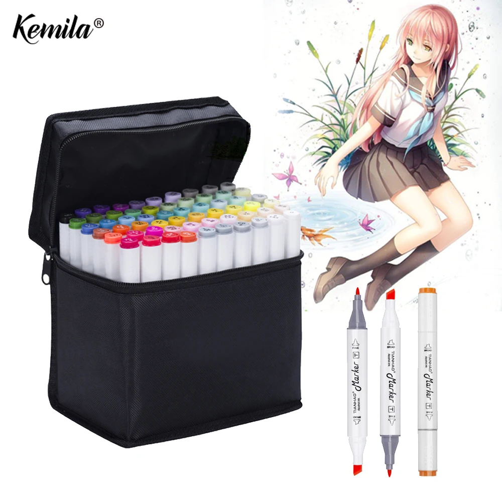 

30/40/60/80/168 Colors Marker set Alcoholic Based Markers pen Dual Head Sketch Marker Brush Pen For Draw Manga Design Art Marker