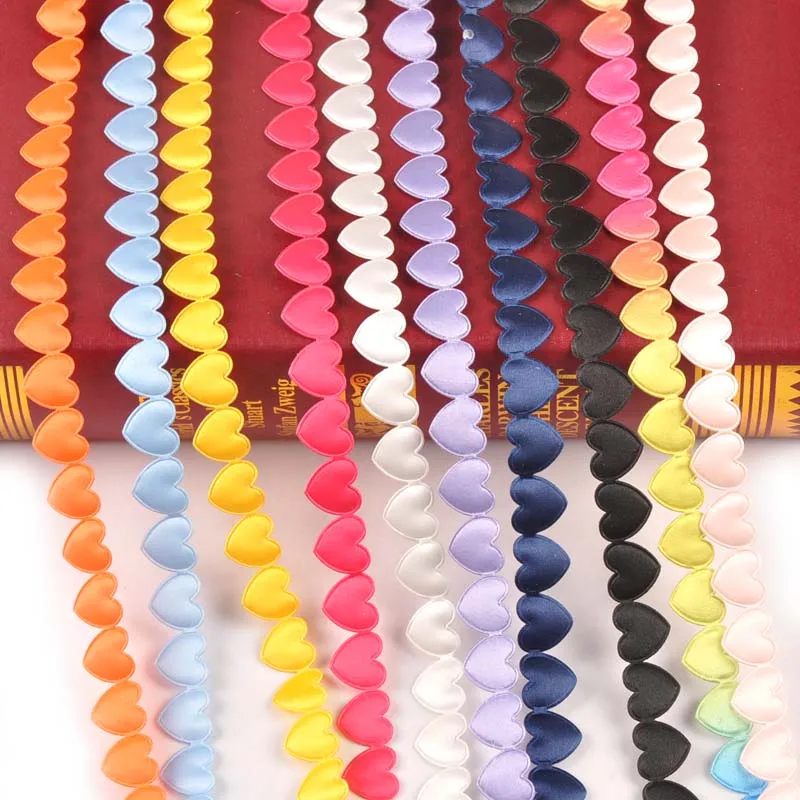 

1.5cm Heart Multicolor Ribbons For Crafts Sewing Accessories DIY Wedding Decoration Embroidered Fabric Wrapping Gift C2270