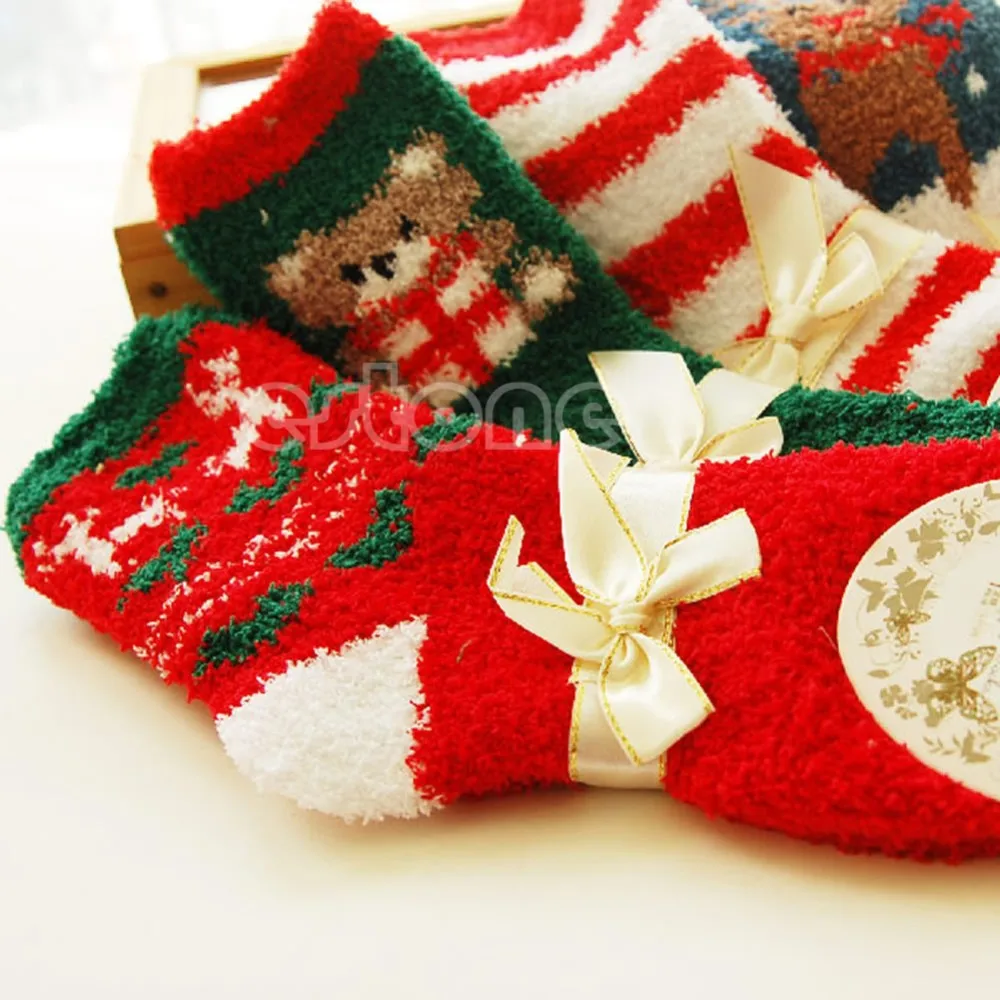Рождественский подарок 1 пара Рождество женщина мужчины теплая мягкая зимняя уютные носки подарок на Новый год
