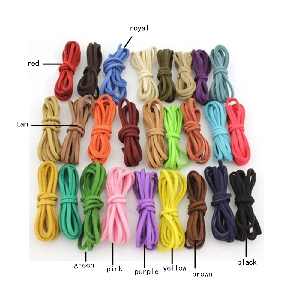 Color: Velvet Suede Rope Laliva New 2Rolls New Velvet Suede Rope Cords Necklaces Chains 2m/Roll 9Colors to Choose