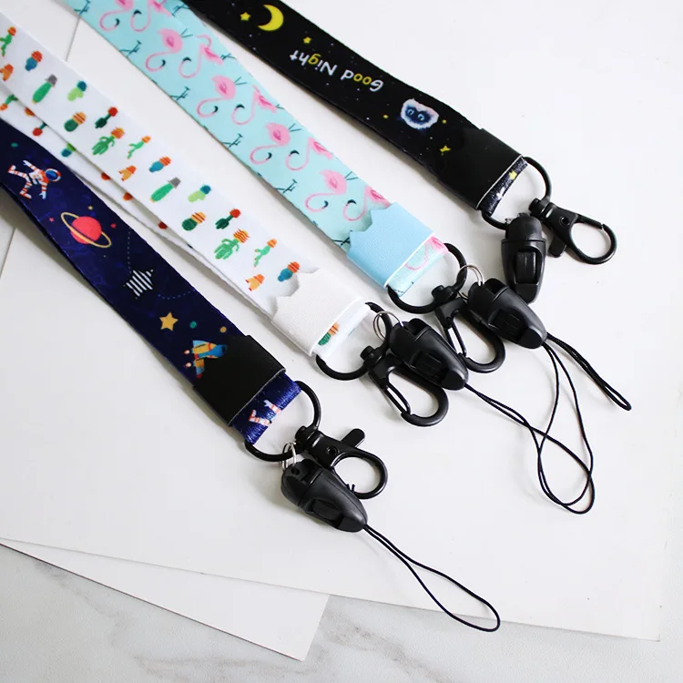 

Cactus flamingos Space planet Lanyard Neck Strap for keys ID Card Mobile Phone Straps for Huawei USB Badge Holder DIY Hang Rope