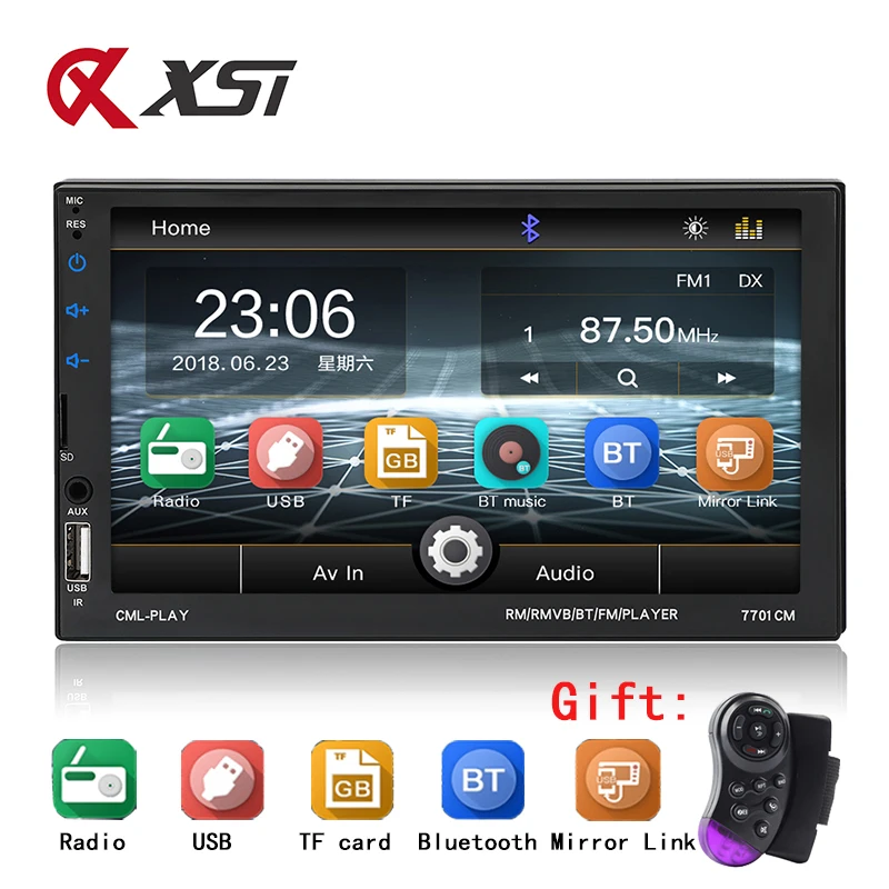 

XST Car Radio Bluetooth 7" Touch Screen BT Hands-free AUX USB FM Auto Audio Steering Wheel Control MP5 Player Autoradio 2 Din