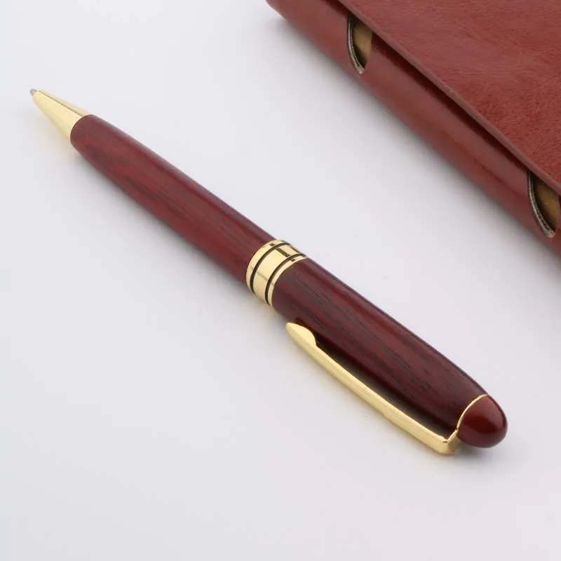 Горячая новая золотая Красная белая Подарочная Деревянная шариковая ручка