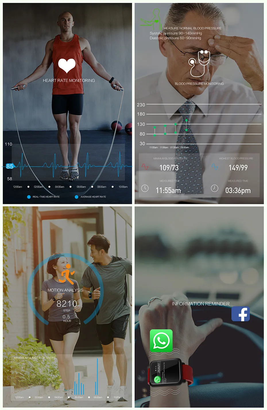 COLMI Smart Watch M28 IP68 Waterproof Bluetooth Heart Rate Blood Pressure Smartwatch for Xiao mi Android IOS Phone 6
