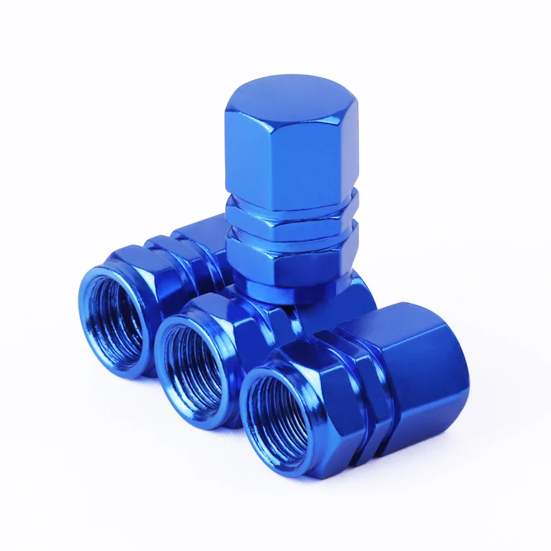 Шток клапана шины автомобиля Шапки 4 шт./упак. Theftproof клапан Шапки колеса автомобиля Шины клапаны шин для остановки воздуха Шапки герметичной крышкой-Свадебные украшения 29 - Название цвета: Синий