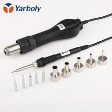 Ручка паяльника для HAKKO 936 907+ 5 железный наконечник+ Тепловая пушка для выпайки горячего воздуха ручка пистолета для 858 8858D 878A 878+ 5 насадок