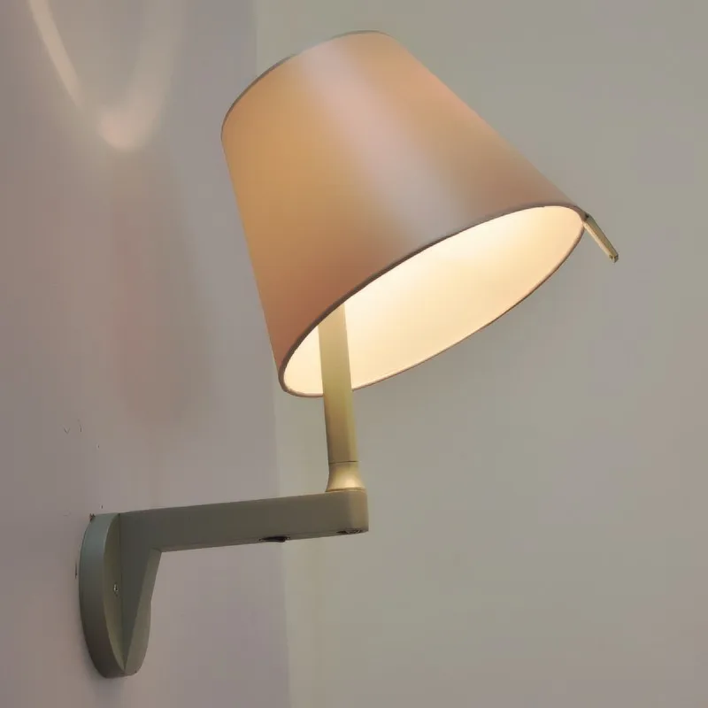

modern simple Aluminum wall lamps creative living room corridor staircase bedroom bedside fabric rotation wall light ZA925422