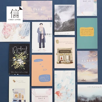 

28cards/box LOMO Card 52*80mm Small Gift Card Mini Message Notes Card DIY Bookmark Postcard Office and School Stationery