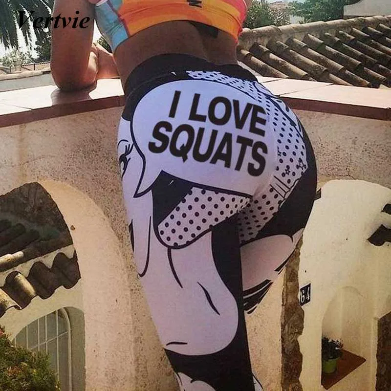 

Vertvie Sexy Printed Women Sport Leggings Female Letter Pattern Yoga Pants High Waist Running Gym Jogger Trousers Sport Tight
