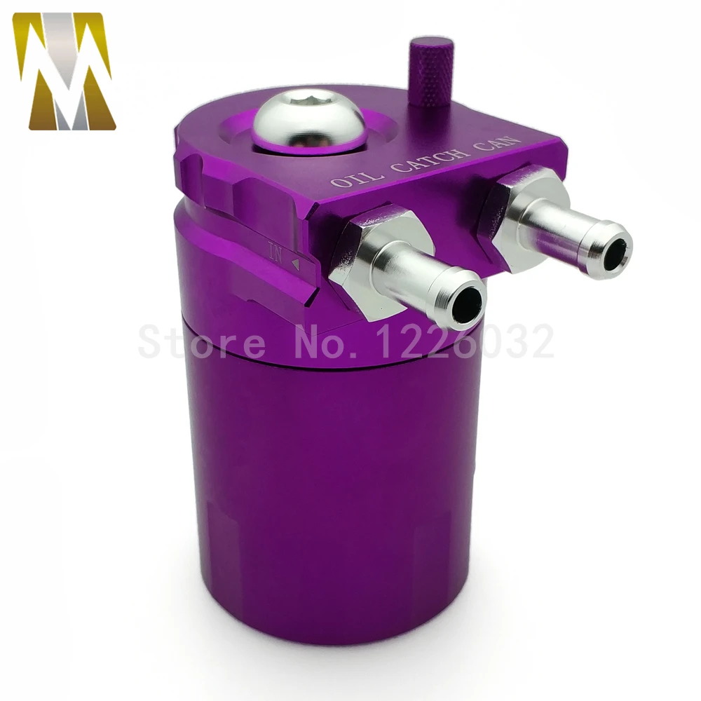 

New Purple 250ML Baffled Aluminum Racing Car Oil Catch Can Reservoir Tank Purple Color Universal