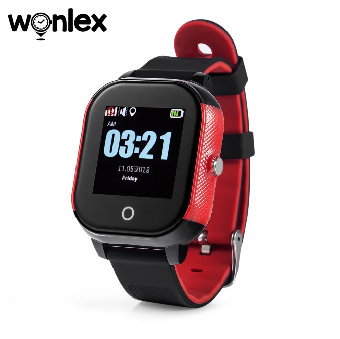 Wonlex GW700S водонепроницаемый IP67 Детские умные gps часы с gps/LBS/WiFi камерой SOS телефон вызова дети слежения часы для Android iSO - Цвет: GW700S-Black-Red