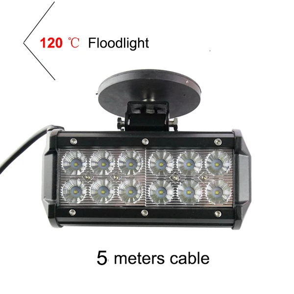 12V 24V 36W Светодиодный светильник Точечный светильник Потолочные Светильник Охота грузовых автомобилей SUV Мотоцикл головной светильник сигареты светильник er Питание для использования вне помещений - Название цвета: floodlight 5m cable