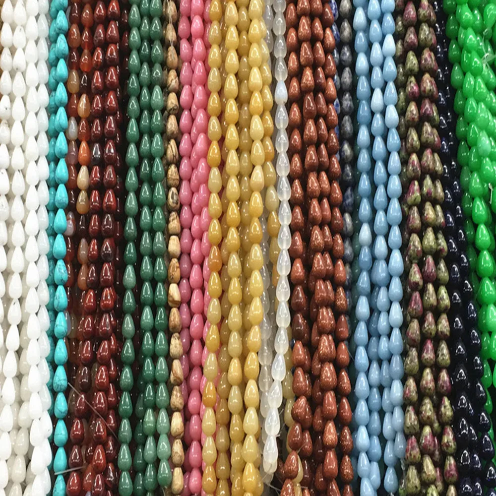 

Fashion 10x14mm Drop Teardrop Shape Natural Gem Turquoises Stone Loose Beads For Jewelry Making Beads Strand 52PCS Dropshipping