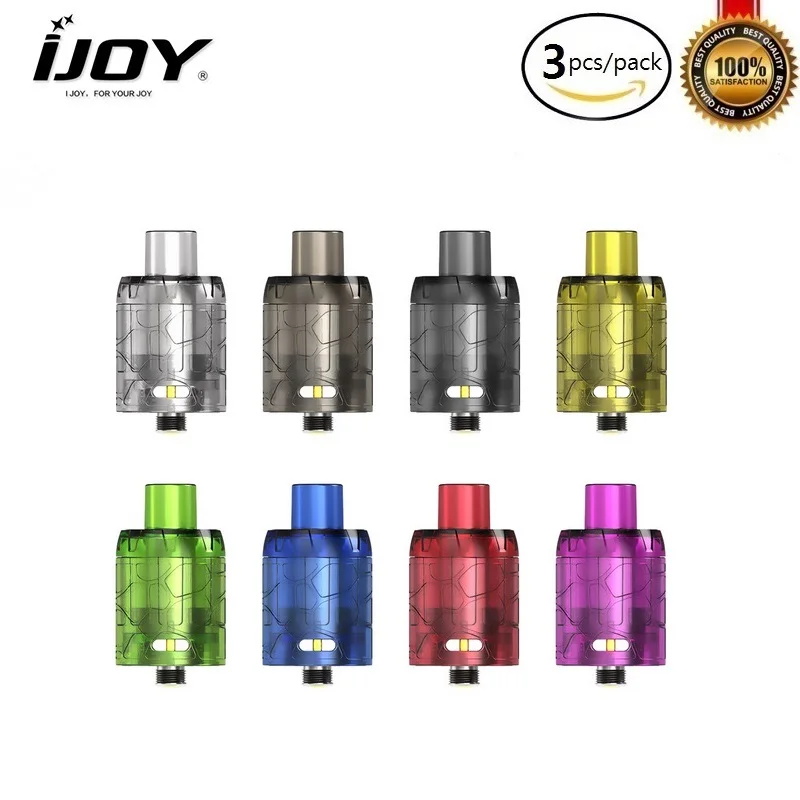 

3pcs/pack IJOY Mystique Mesh Tank 3ml Atomizer 24mm Diameter with 0.15ohm Mesh Coil Fit for 510 Thread Vape Mod Vaporizer